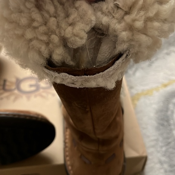UGG AUSTRALIA ELIJO Chestnut Brown Shearling Suede Boots - Picture 5 of 5